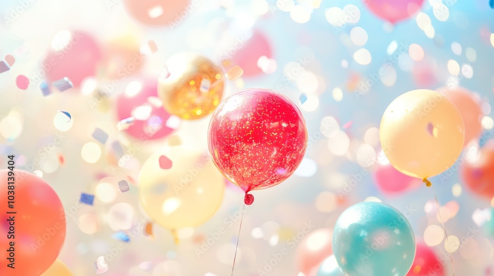 Uplifting celebration, a riot of colors as balloons dance in the sky Uplifting celebration, a riot of colors as balloons dance in the sky