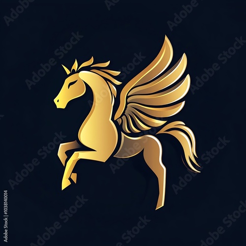 Modern Pegasus horse logo featuring a beautifully detailed design photo