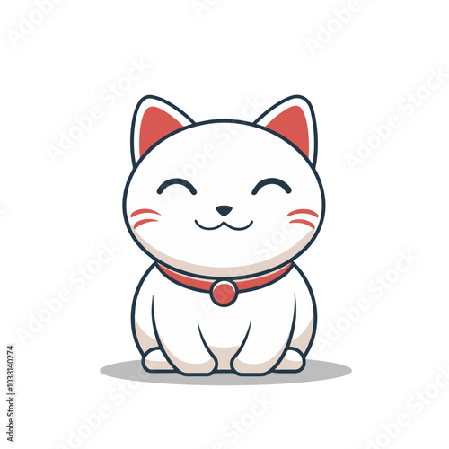 hand drawn cute kitten isolated on white background , vector illustration design.