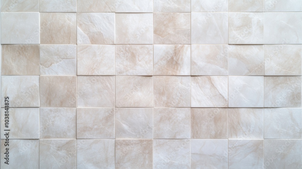 Clean and minimalist, a closeup of pristine white tile wall Clean and minimalist, a closeup of pristine white tile wall