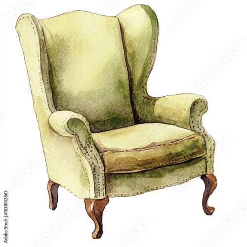 Chair watercolor clipart illustration