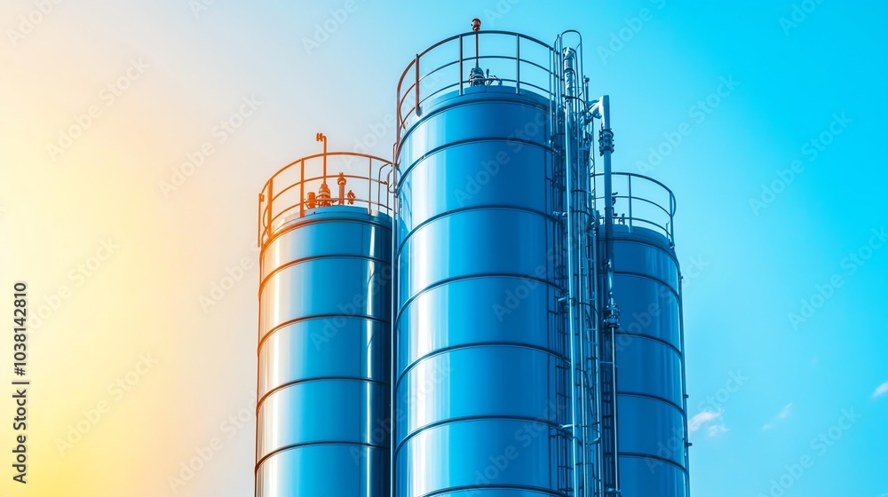 Modern biodiesel plant, ecofriendly fuel processing, hightech equipment Modern biodiesel plant, ecofriendly fuel processing, hightech equipment