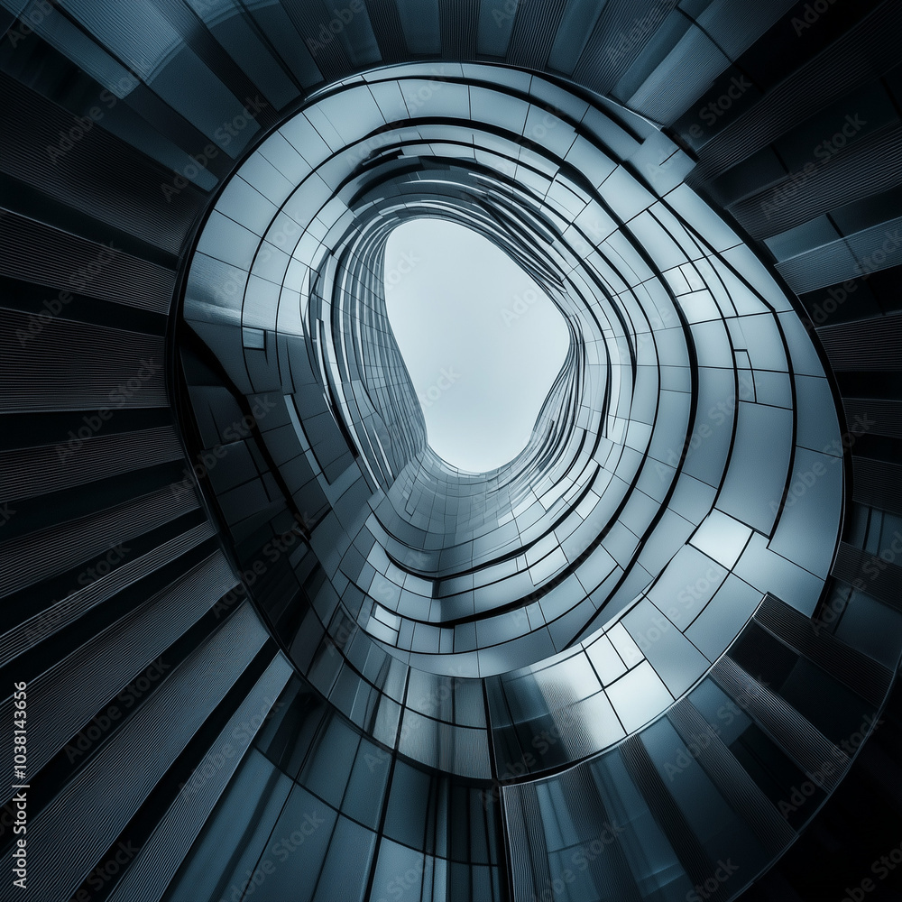 Fototapeta premium Abstract skyscraper from inside