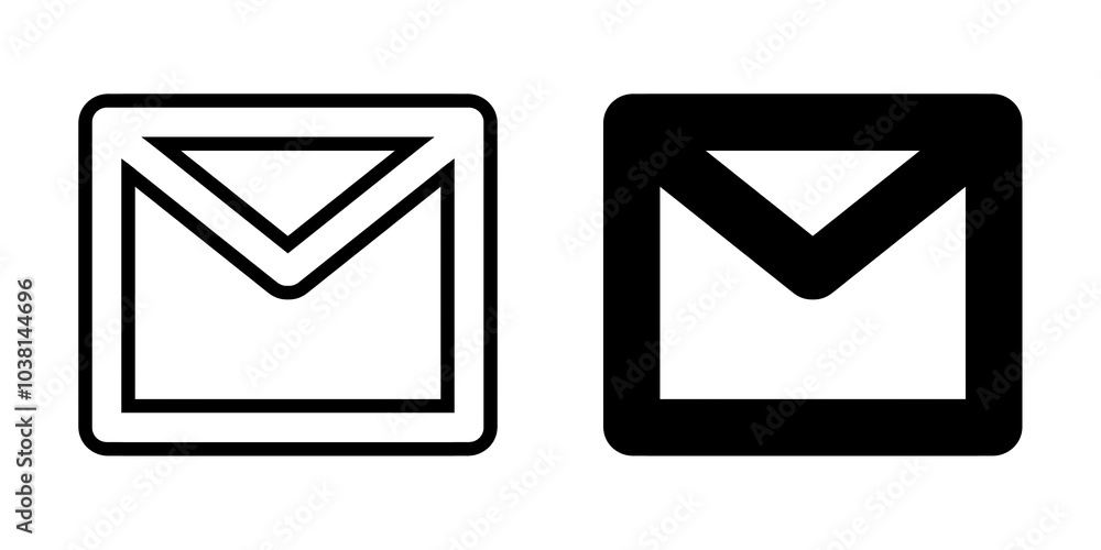 Email icon set with simple and modern design Email icon set with simple and modern design