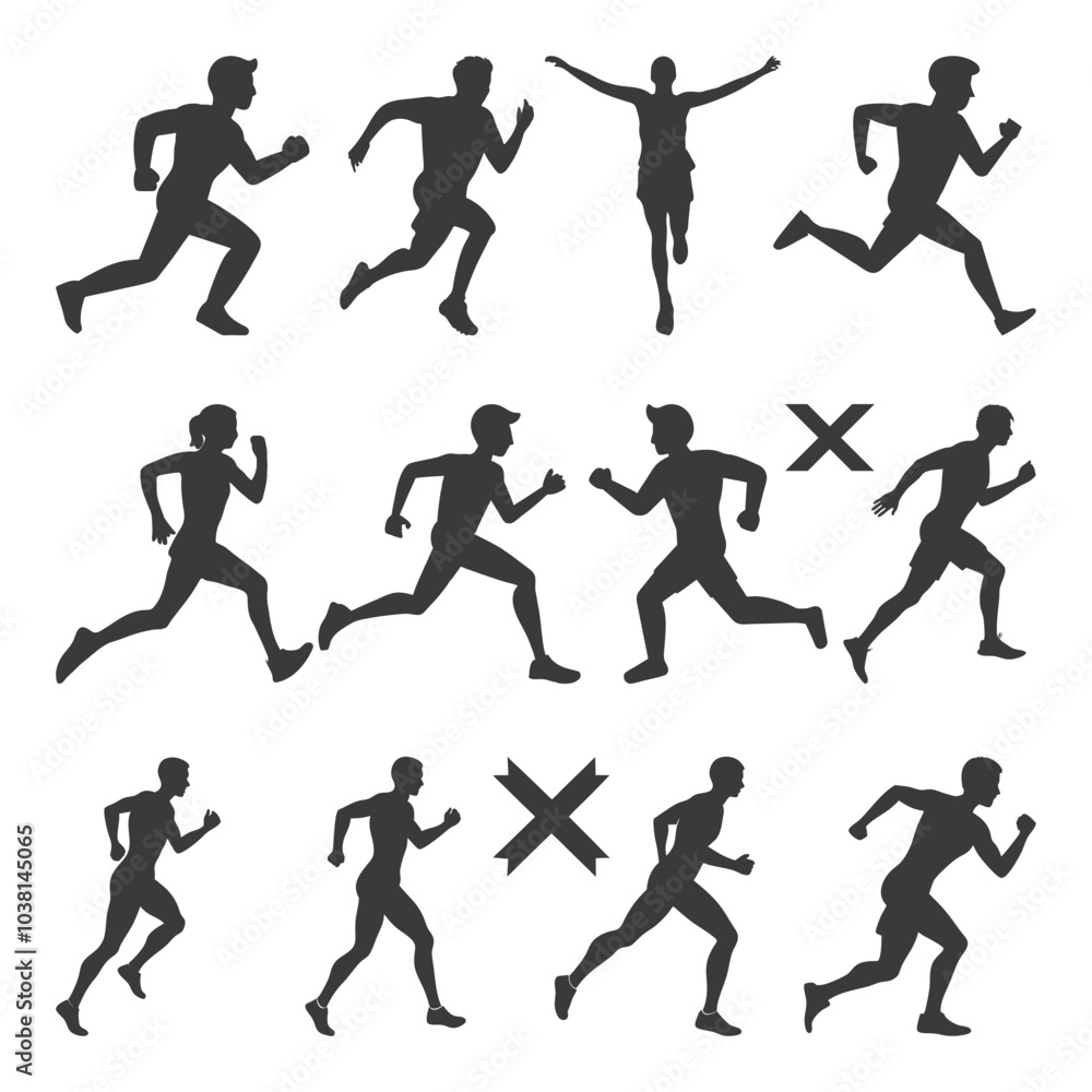 Cross Country runners silhouette set, Cross Country Vector, Cross Country SVG Cross Country runners silhouette set, Cross Country Vector, Cross Country SVG