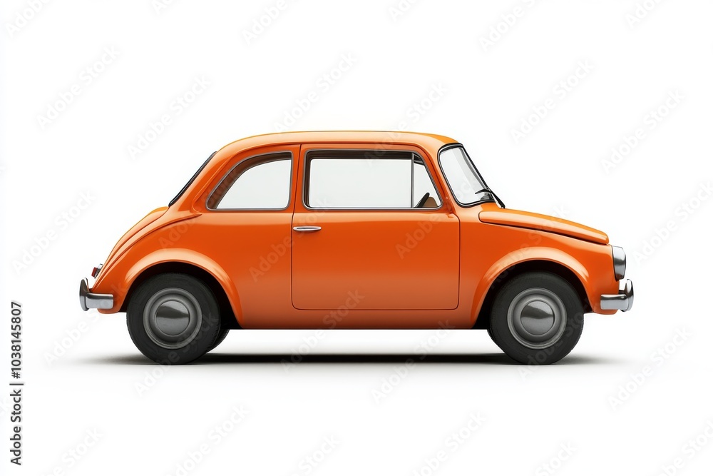 Obraz premium Orange Vintage Car Side View
