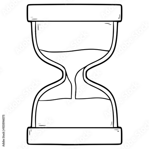 hourglass illustration hand drawn outline vector