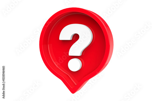 3D Illustration of Question mark symbol