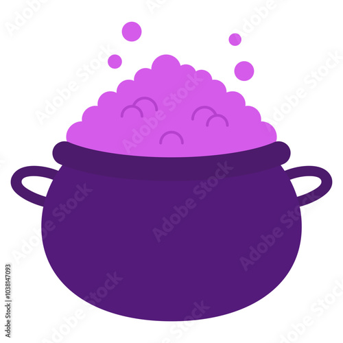 illustration of a pot with boiling poison liquid