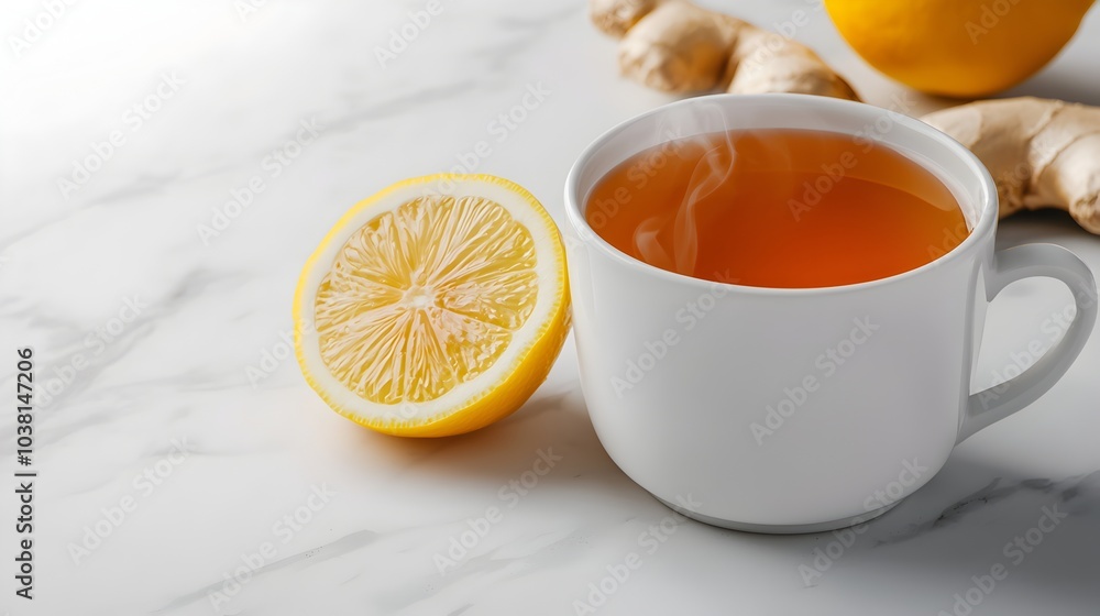 Comforting Herbal Tea Infusion with Ginger Lemon and Honey for Wellness and Relaxation Comforting Herbal Tea Infusion with Ginger Lemon and Honey for Wellness and Relaxation