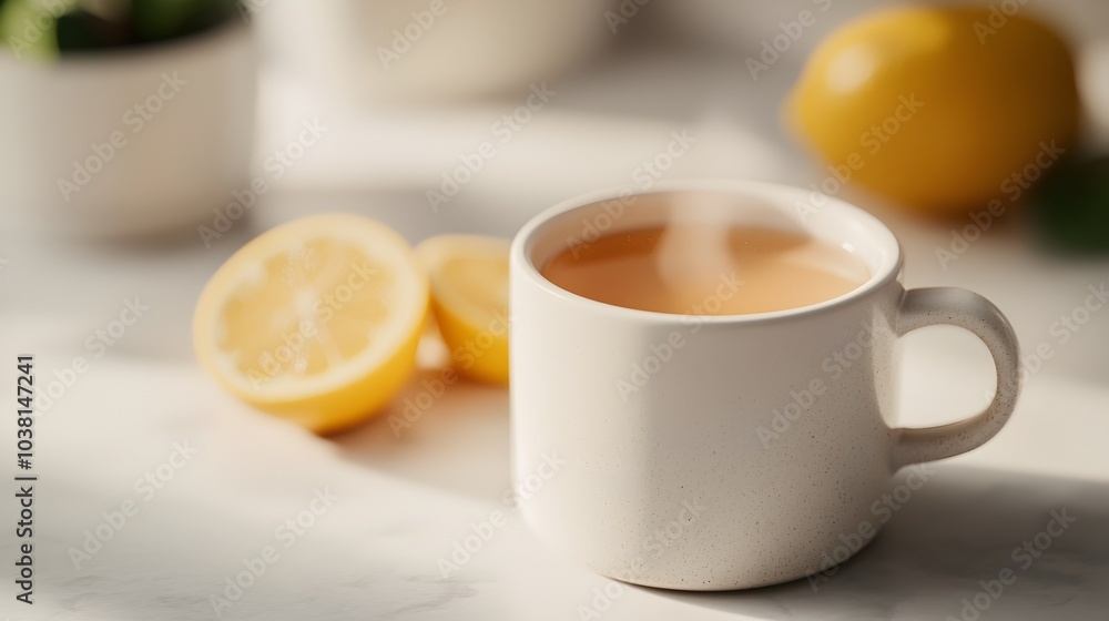 Aromatic Herbal Tea with Ginger Lemon and Honey for Cozy Wellness Moment Aromatic Herbal Tea with Ginger Lemon and Honey for Cozy Wellness Moment