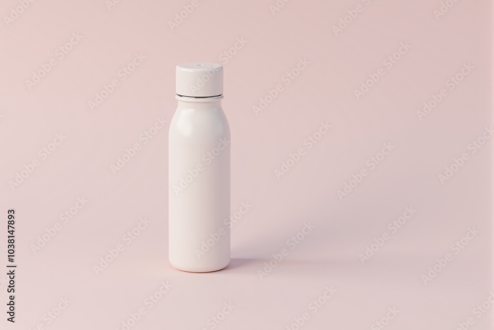 Stylish water bottle on a pastel backdrop with a modern look Stylish water bottle on a pastel backdrop with a modern look