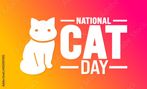 National Cat Day background or banner design template is observed every year in November. Holiday concept. Template for card, poster, placard, template.