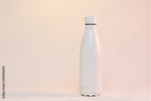 Water bottle with a smooth design on a pastel background