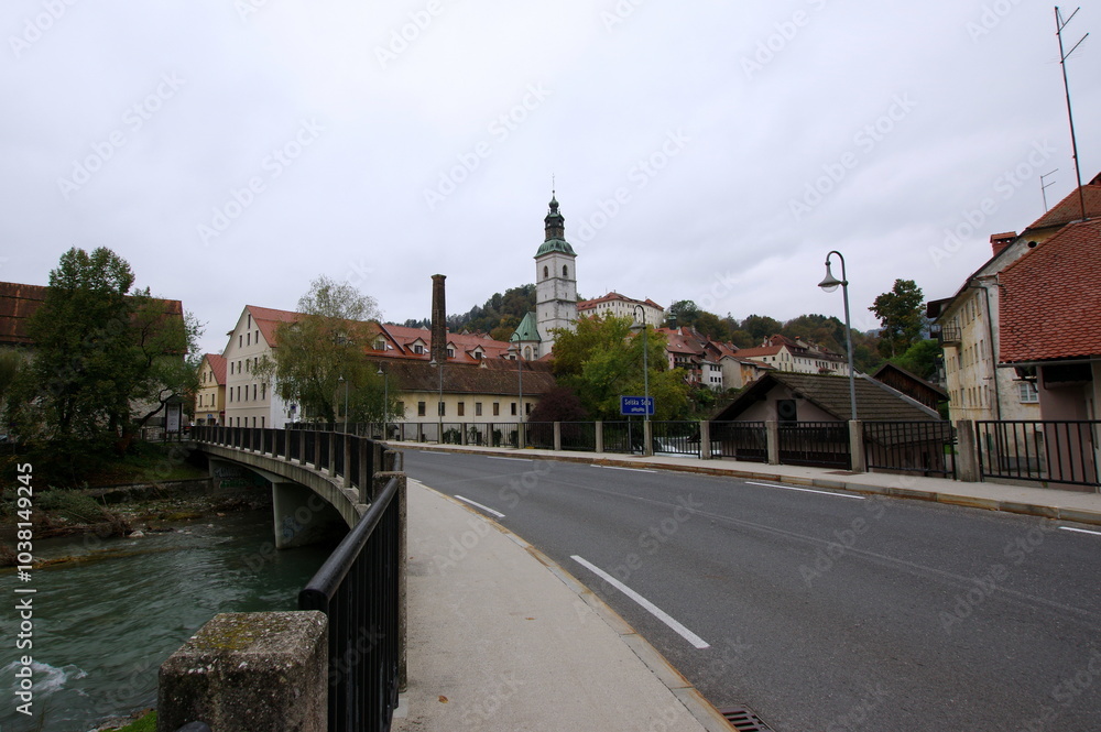 Škofja Loka Bischoflack is a medieval town in Upper Carniola Slovenia - Sora river