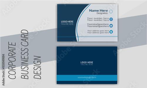 Creative modern and clean corporate blue business card design template