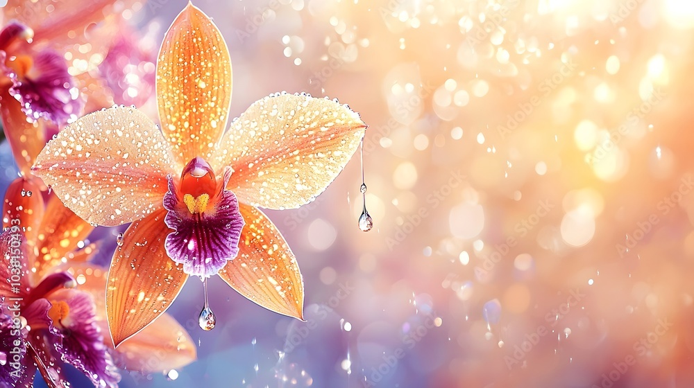 Golden-Brown Maxillaria Orchid Hanging Display Golden-Brown Maxillaria Orchid Hanging Display