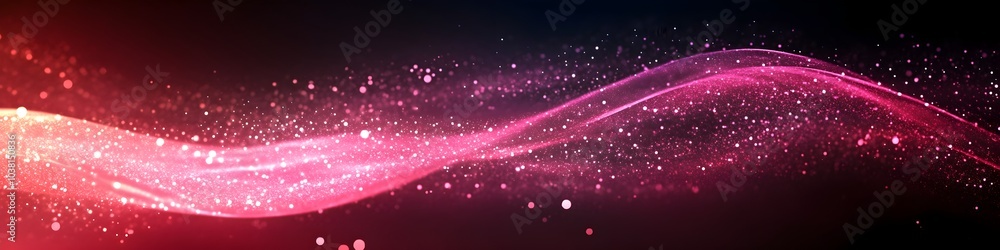 Fototapeta premium Mesmerizing Magenta Gradient Wave Abstract Glowing Backdrop Banner