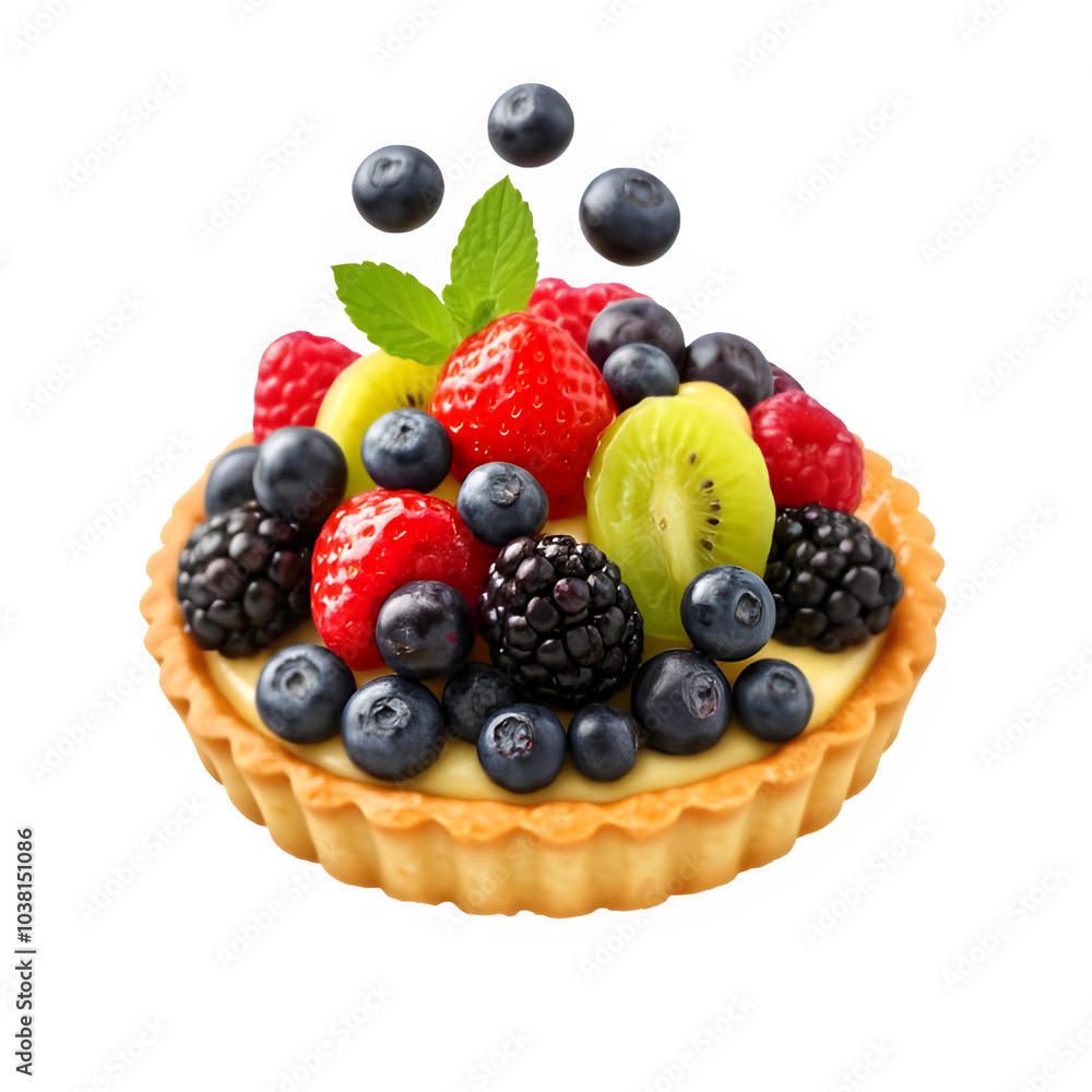 Fruit tart isolated on white background Fruit tart isolated on white background
