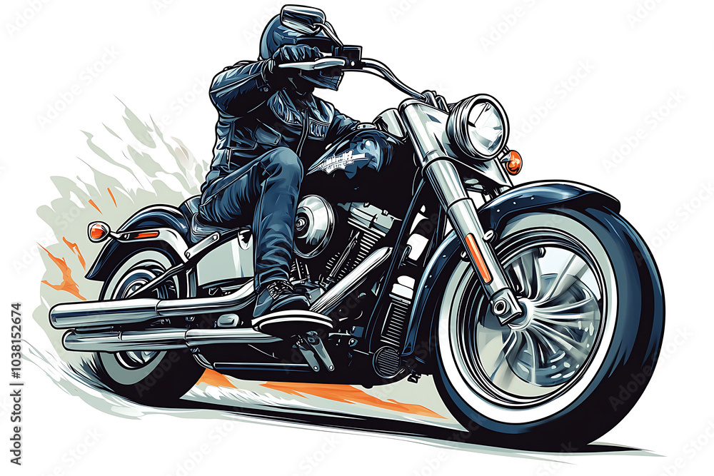 A motorcyclist rides a powerful bike, showcasing speed and freedom. A motorcyclist rides a powerful bike, showcasing speed and freedom.