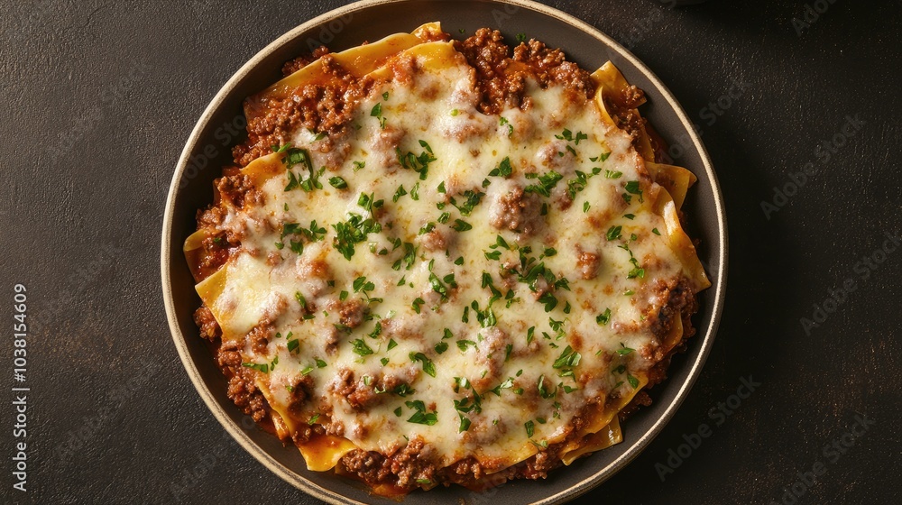 Deliciously Styled Lasagna Dish with Toppings Deliciously Styled Lasagna Dish with Toppings
