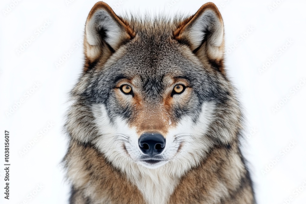 Close Up Portrait of a Wolf with Yellow Eyes Close Up Portrait of a Wolf with Yellow Eyes