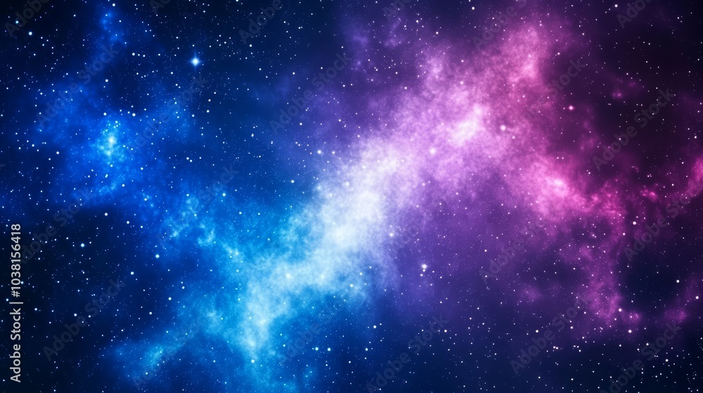 Obraz premium Colorful galaxy with blue and pink nebula against a starry background.