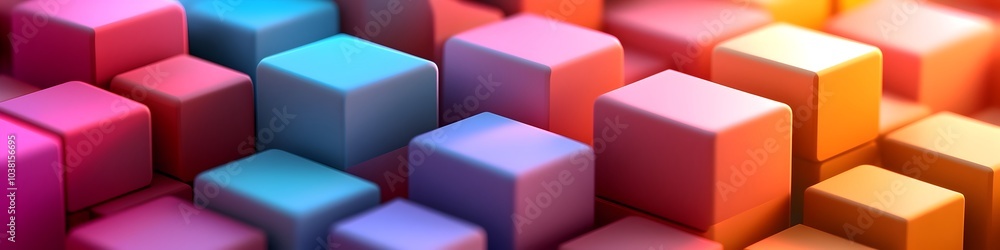 Vibrant Geometric Cube Blocks Abstract 3D Render Background Design Vibrant Geometric Cube Blocks Abstract 3D Render Background Design