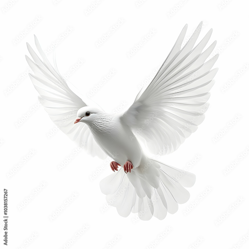 Obraz premium White Dove in Flight.