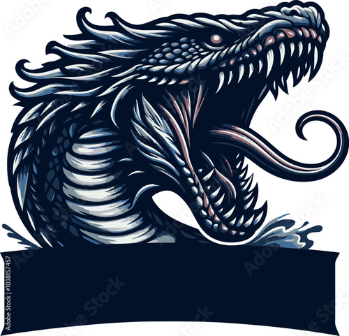 Quadro em tela Leviathan, monster, beast, dragon vector and illustration.