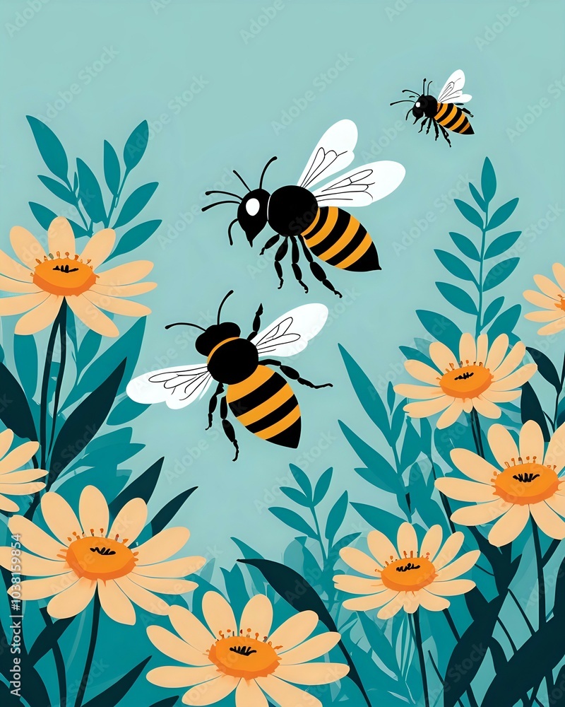 seamless pattern with bees seamless pattern with bees