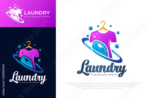 clean laundry logo design . icon for laundry service . Vector illustration