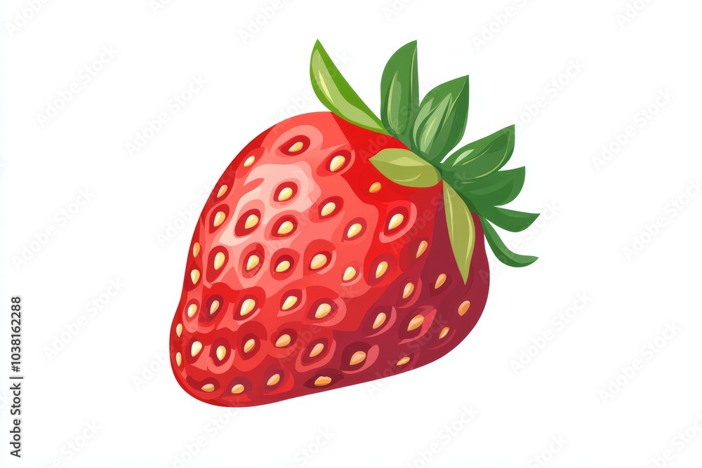 Fresh Red Strawberry with Green Leaves Isolated on White Background Fresh Red Strawberry with Green Leaves Isolated on White Background