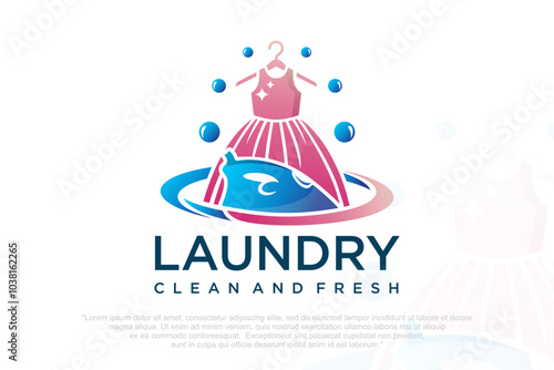 clean laundry logo design . icon for laundry service . Vector illustration