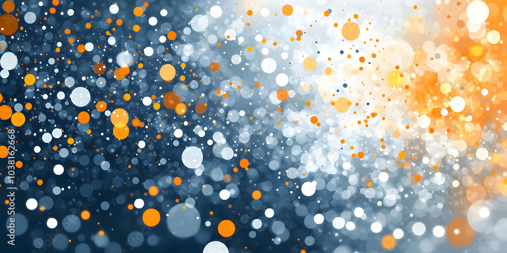 Abstract Bokeh Background with Blue, White, and Orange Circles. Abstract Bokeh Background with Blue, White, and Orange Circles.