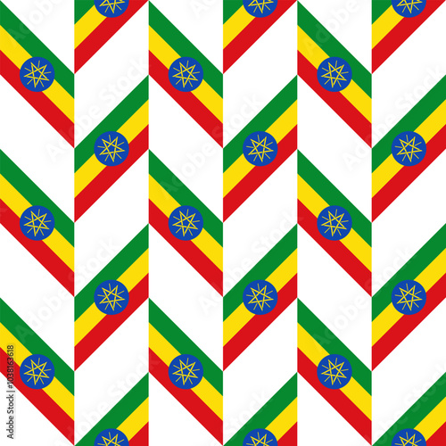 ethiopia flag pattern design. chevron background. vector illustration