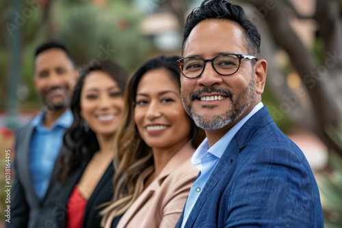 Portrait of a diverse group of business people smiling at the camera