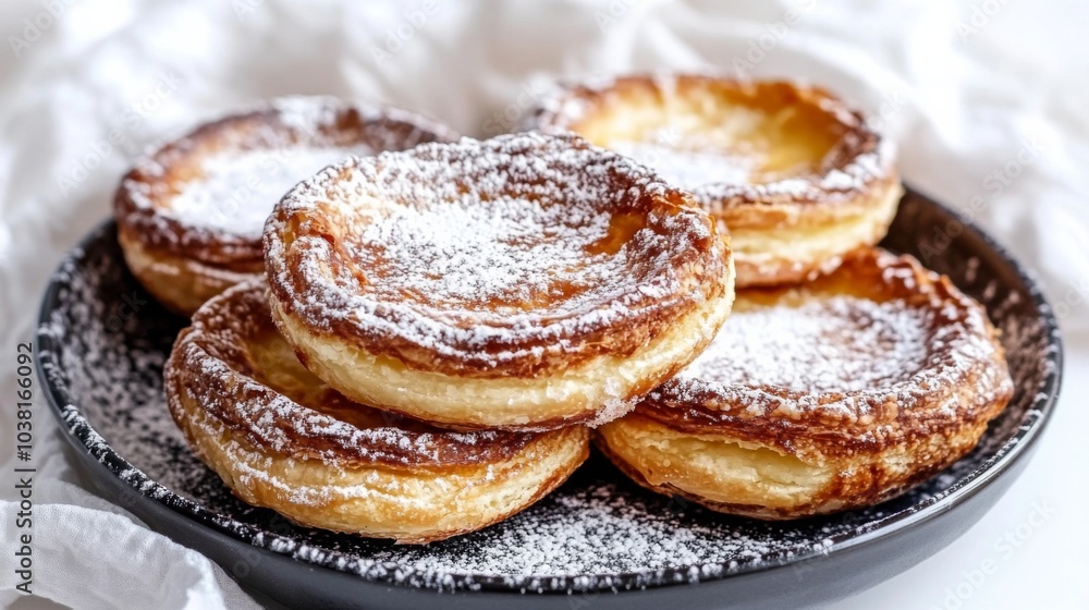 Delightful Pastel de Nata on Clean White Background Delightful Pastel de Nata on Clean White Background