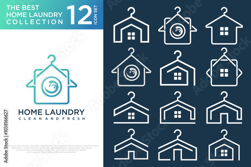 Laundry logo design . household wash templates and badges. vector illustration
