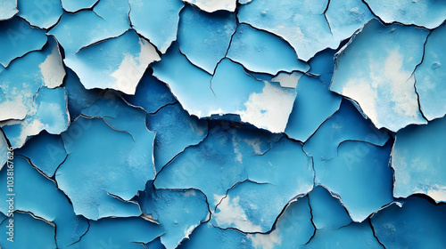 Cracked Blue Paint Texture.