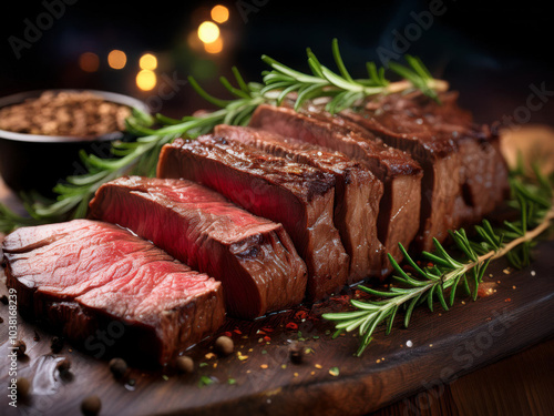 beaf steak with rosemary