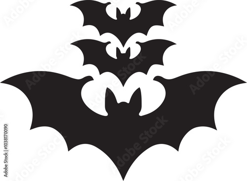 vector silhouette image of bat Art & Illustration