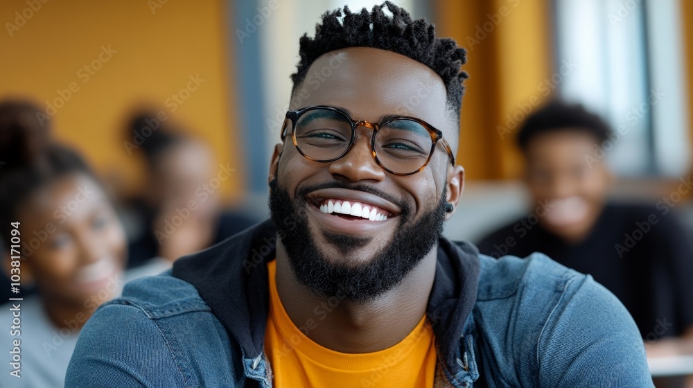 Radiant Joy: A portrait of a young man, his face radiating genuine happiness, embodies the infectious energy of youth and optimism. His warm smile and kind eyes tell a story of hope and fulfillment. Radiant Joy: A portrait of a young man, his face radiating genuine happiness, embodies the infectious energy of youth and optimism. His warm smile and kind eyes tell a story of hope and fulfillment.