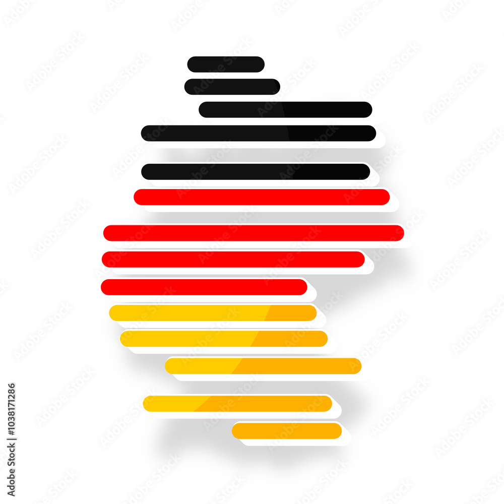 shape of germany of map as rounded lines, stripes, striped map shape, black red yellow golden, shape of germany of map as rounded lines, stripes, striped map shape, black red yellow golden,