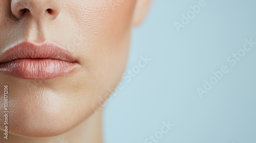 Close-Up of Woman's Face Highlighting Skin Texture and Natural Beauty