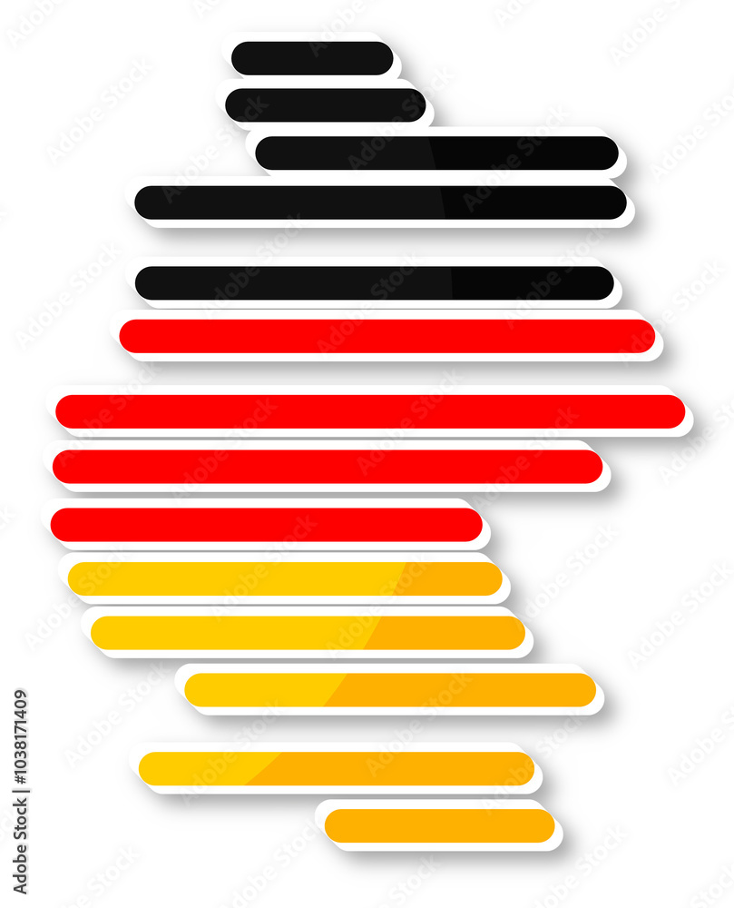 shape of germany of map as rounded lines, stripes, striped map shape, black red yellow golden, shape of germany of map as rounded lines, stripes, striped map shape, black red yellow golden,