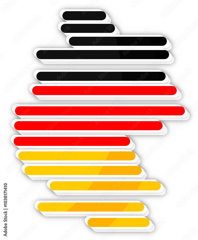 shape of germany of map as rounded lines, stripes, striped map shape, black red yellow golden, shape of germany of map as rounded lines, stripes, striped map shape, black red yellow golden,