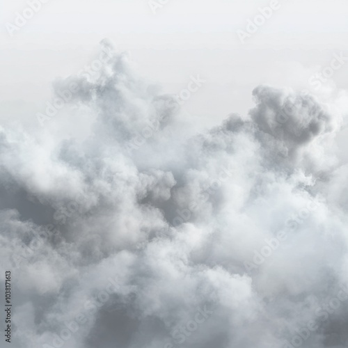 Haze and fog clouds with a soft, diffused effect, isolated on a transparent background for atmospheric designs