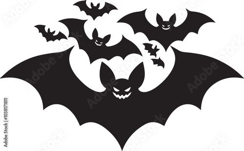 vector silhouette image of bat Art & Illustration