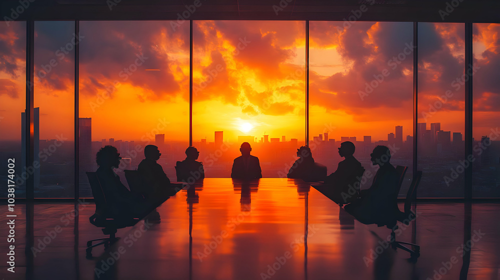 Fototapeta premium Business Meeting at Sunset.